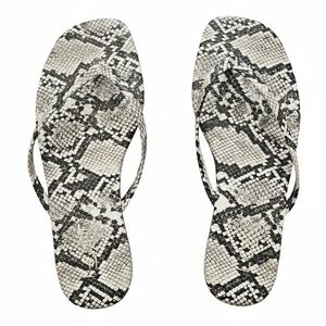 LOFT Snake Print Sandals - Black and Cream